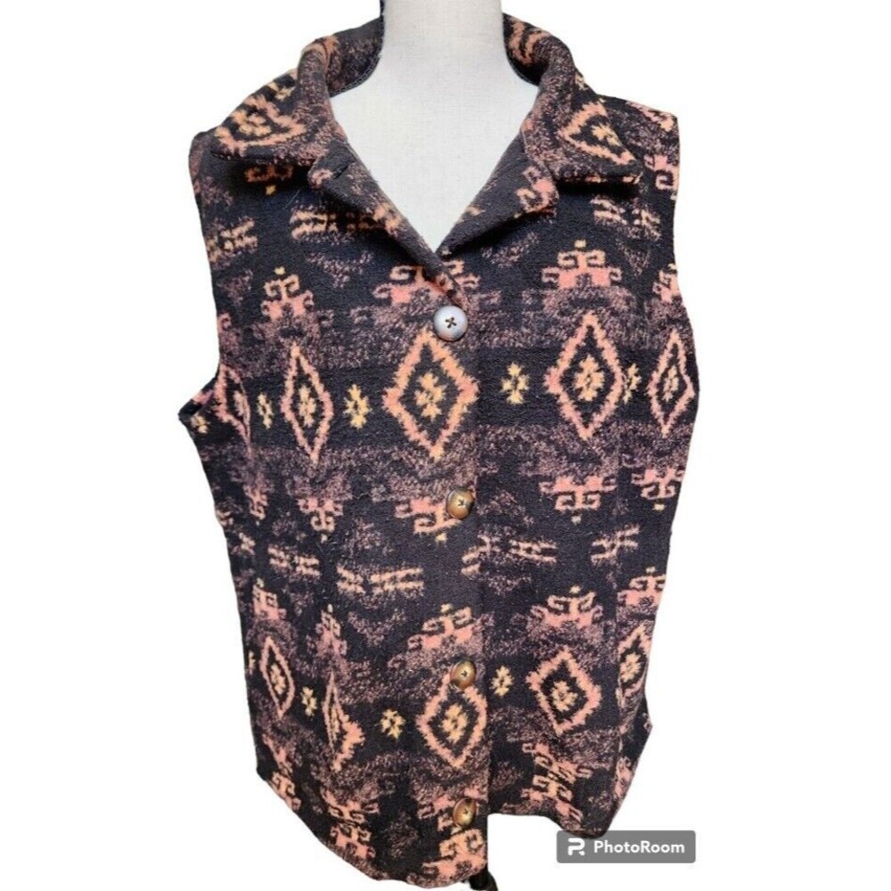 Vintage Aztec Vest Size Large Bear Ridge Outfitters Made in USA